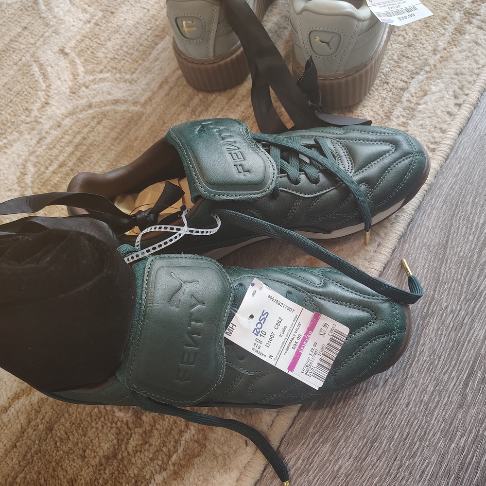 Fenty Green Sneakers with Black Laces
